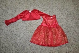 Girls Dress, Capelet Christmas Red Youngland Sleeveless Metallic Holiday-sz 2T - £23.74 GBP