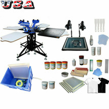 DIY 3 Color 4 Station Silk Screen Printing Kit Ink Squeegee&amp;Flash Dryer ... - £987.57 GBP