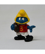 Smurfs 20132 Football Player Smurf Vintage Figure PVC Toy Figurine Peyo - £7.77 GBP