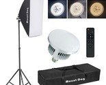 Upgrade Led Mountdog Softbox Lighting Kit, Photography Studio Light With... - £50.80 GBP
