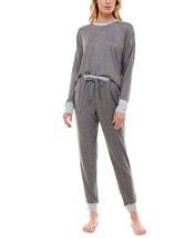 Roudelain Womens Whisper Luxe Drop Shoulder and Jogger Set,Space Dye Grey,Large - £35.24 GBP
