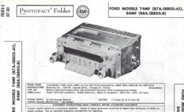 1957 1958 Ford 74MF 84MF Car Radio Photofact Service Manual Fairlane Galaxie - £7.78 GBP