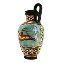 Bull Leaping Fresco Minoan Dolphins Knossos Vase Ancient Greek Pottery Ceramic - £78.40 GBP