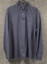 Chaps Ralph Lauren Sweater Mens Large Navy Blue Cotton 1/4 Zip Pullover India - £23.53 GBP