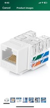 90 Angled CAT6A Keystone Jack in Light Almond Slim Profile RJ45 Ethernet... - $14.73