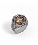 Mixed Metal Compass Signet Ring - $178.33 CAD