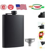 Sleek 8 Oz Stainless Steel Matte Black Hip Flask - Ideal for Celebrations - $262.96 MXN
