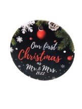 Our First Christmas Married Ornament 2022 Wedding Gifts for Mr and Mrs 3” - £22.01 GBP