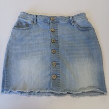 Maurices Jean Skirt Women’s 8 (28x16) Distressed Frayed Stretch Front Button image 12