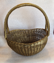 Vintage MCM Solid Brass Basket Weave Wire Woven with Dual Handle - £19.12 GBP