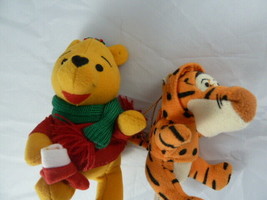 Disney Winnie the Pooh &amp; Tigger Plush Christmas Ornaments  4&quot; &amp; 3&quot; - £7.86 GBP