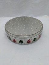 Vintage Christmas Silver Holiday 7&quot; Tin - $35.63