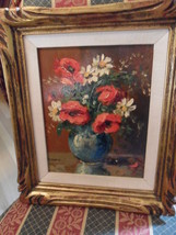 Constant Fronville, Canadian, signed, framed, original oil still life FLOWERS - £197.84 GBP