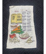 1989 Calendar Linen Tea Towel Vegetable Soup List and Recipe - $13.31 CAD