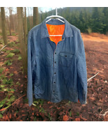 NWT Reversible Converse All Stars Insulated Jacket size XL &quot;Denim&quot; Orang... - $49.49