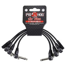 Lil&#39; Pigs Low Profile Right-Angle 1/4&quot; Black Instrument Patch Cables, 6&quot;... - £25.63 GBP