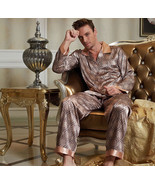 Gorgeous Silk Blend 2PCs Men&#39;s Long Sleeves Sleep Wear Pajama Sets L/XL/... - £47.77 GBP