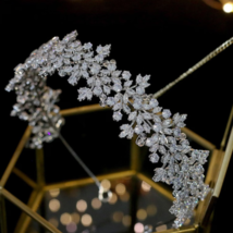 Cubic Zirconia Bridal Crown – Sparkling Tiara for Women Wedding Accessories - £63.85 GBP