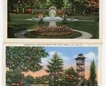 Peoria Illinois Postcards 1943 Electric Fountain and Observation Tower - £12.49 GBP