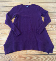 Neiman Marcus Women’s Cashmere Sharkbite Hem Sweater size XS Purple Sf20 - £23.38 GBP