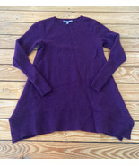 Neiman Marcus Women’s Cashmere Sharkbite Hem Sweater size XS Purple Sf20 - £23.22 GBP