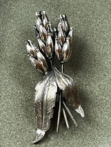 Vintage Nonmagnetic Silver Bouquet of Wheat Head Like Flowers Pin Brooch – 2 and - £14.64 GBP