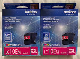 2 Brother LC10EM XXL Magenta Ink Cartridges For MFC-J6925DW Exp 2022 Retail Box - £18.52 GBP