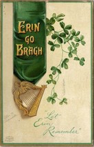 Ellen Clapsaddle St Patrick&#39;s Day Let Erin Remember Banner 1911 Postcard W9 - $16.95