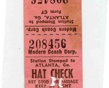 Modern Trailways Hat Check Albany Georgia to Atlanta Georgia 1953 - $27.72