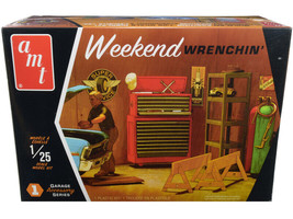 Skill 2 Model Kit Garage Accessory Set #1 w Figurine Weekend Wrenchin&#39; 1/25 Scal - £34.92 GBP