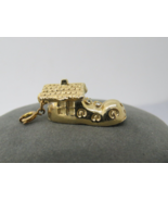 Vintage Shoe House Charm Yellow Gold Tone Rhinestones Circle Spring Catc... - $342.12 MXN