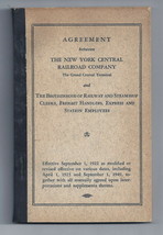 New York Central Railroad Company Agreement Manual 1949 ~ 4.25&quot; x 6.5&quot; - £39.95 GBP