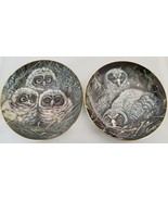 Baby Owls Collector Plates Short-Eared &amp; Great Grey Danbury Mint By Dick... - $32.06 CAD
