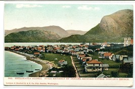 Panorama Metlakatla Alaska Built Entirely by Indians 1907c postcard - £5.35 GBP