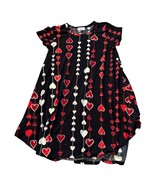 LuLaRoe Girls Adeline Heart Print Swing Dress Black Red White Size 10 - $436.11 MXN