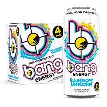 Bang Energy - Rainbow Unicorn Sugar Free Energy Drink- 16 fl.oz. 4 Cans - £15.89 GBP