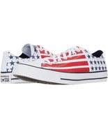 Converse Red White &amp; Blue Stars &amp; Stripes U.S. Flag Ox Low Shoes Soles M... - $62.99