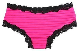 Women&#39;s Lace Trimmed Sexy Lingerie Striped Two Tone Pink Boyshorts - $9.49