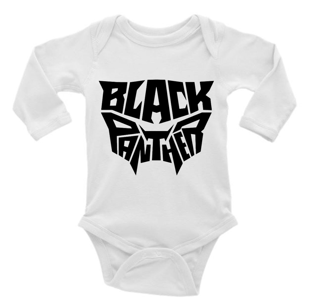 Primary image for Black Panther Unisex Onesie, Long or Short Sleeves White