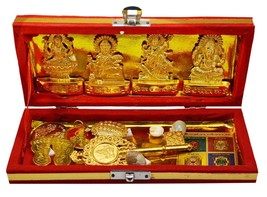 Metal Brass Sri Dhan Laxmi -Kuber Bhandari Yantra  Gold Laxmi Kuber Brass - £16.02 GBP