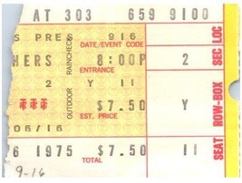 Vintage Doobie Brothers Ticket September 16 1975 Richfield Ohio - £27.36 GBP