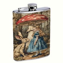 Mushroom Fairytale Wonder Alice 8oz Flask Stainless Steel - £11.44 GBP