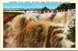 Canada Ontario Fort William Kakabeka Falls Linen 1930-1945 Vintage Postcard - £5.89 GBP