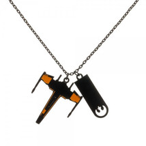 Star Wars The Force Awakens Black Squadron X-Wing Image Metal Necklace NEW - £12.04 GBP