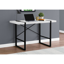 Monarch Specialties 48 in. White &amp; Black Metal Computer Desk - $365.41