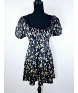 For Love And Lemons August Floral Mini Dress Womens S Lace Trim Smocked ... - $83.17 CAD