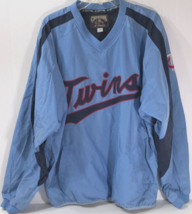 Minnesota Twins Vintage 90s MLB Cooperstown Sewn Nylon Pullover Blue Jacket XL - £55.38 GBP