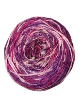 Feza Alp Natural Cotton Linen Silk Viscose Hand Tied DK Yarn Cake Pink Purple - £9.79 GBP