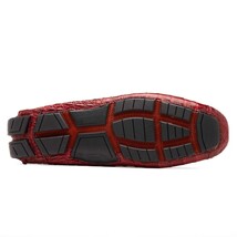 Remo Genuine Caiman Slip On Driving Loafers Wine image 5