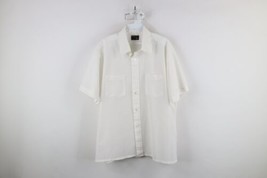 Vtg 70s Streetwear Mens XL Distressed Striped Sheer Short Sleeve Button ... - $49.45